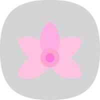 Lily Flat Curve Icon vector