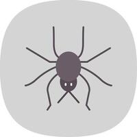 araña plano curva icono vector