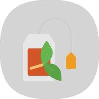 bolsa de té plano curva icono vector