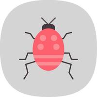 Bug Flat Curve Icon vector