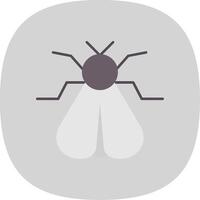 Moth Flat Curve Icon vector
