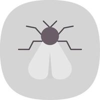 Moth Flat Curve Icon vector