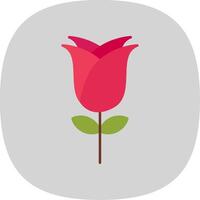 Rose Flat Curve Icon vector