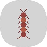 insecto plano curva icono vector