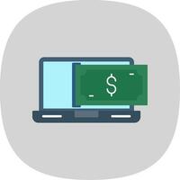 Online Payment Flat Curve Icon vector