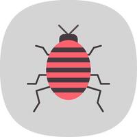 Bug Flat Curve Icon vector