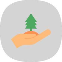 Tree Flat Curve Icon vector