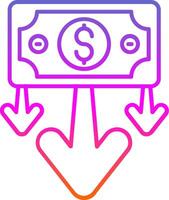 Decrease Line Gradient Icon vector