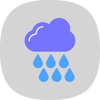 Rainy Flat Curve Icon vector