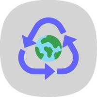 reciclar plano curva icono vector