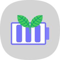 Eco Battery Flat Curve Icon vector
