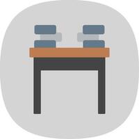 School Desk Flat Curve Icon vector