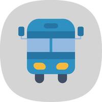 School Bus Flat Curve Icon vector