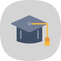 Mortarboard Flat Curve Icon vector