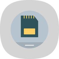 Memory Card Flat Curve Icon vector