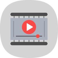 vídeo jugador plano curva icono vector