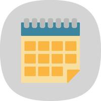 Calendar Flat Curve Icon vector