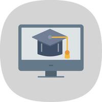 Mortarboard Flat Curve Icon vector