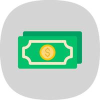 dinero plano curva icono vector