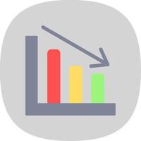 Line chart Flat Curve Icon vector