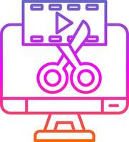 Video editor Line Gradient Icon vector