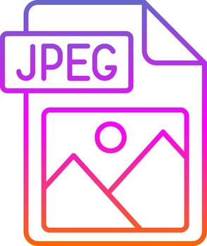 Jpg file format Line Gradient Icon vector