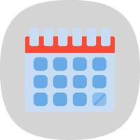 Calendar Flat Curve Icon vector