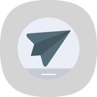 Paper Plane Flat Curve Icon vector