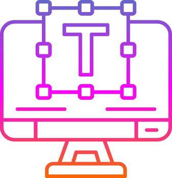 Typography Line Gradient Icon vector