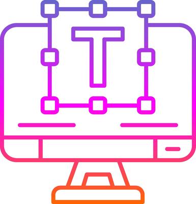 Typography Line Gradient Icon
