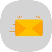 Envelope Flat Curve Icon vector