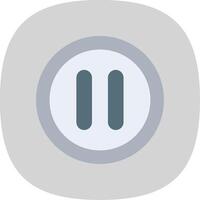 Pause Flat Curve Icon vector