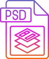 Psd file format Line Gradient Icon vector