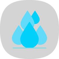 agua gotas plano curva icono vector