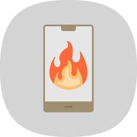 Flame Flat Curve Icon vector