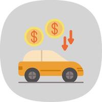 Car Loan Flat Curve Icon vector