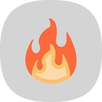 Flame Flat Curve Icon vector