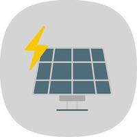 solar panel plano curva icono vector