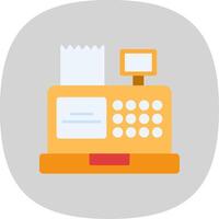 Cash Register Flat Curve Icon vector