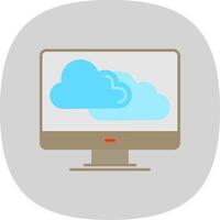 nube plano curva icono vector