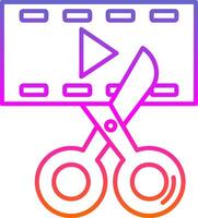 Video editor Line Gradient Icon vector