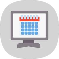 Calendar Flat Curve Icon vector