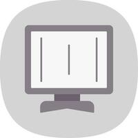 Monitor Flat Curve Icon vector