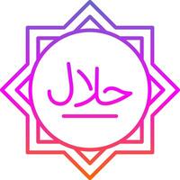 Halal Line Gradient Icon vector