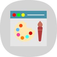 Paint Flat Curve Icon vector