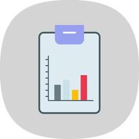 Bar Chart Flat Curve Icon vector