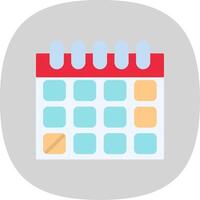 Calendar Flat Curve Icon vector