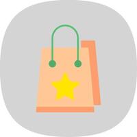 Shopping Bag Flat Curve Icon vector