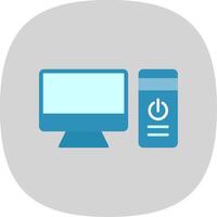 Computer Flat Curve Icon vector