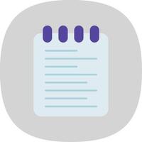 Note Pad Flat Curve Icon vector